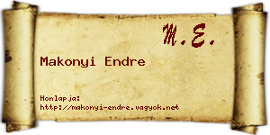 Makonyi Endre névjegykártya